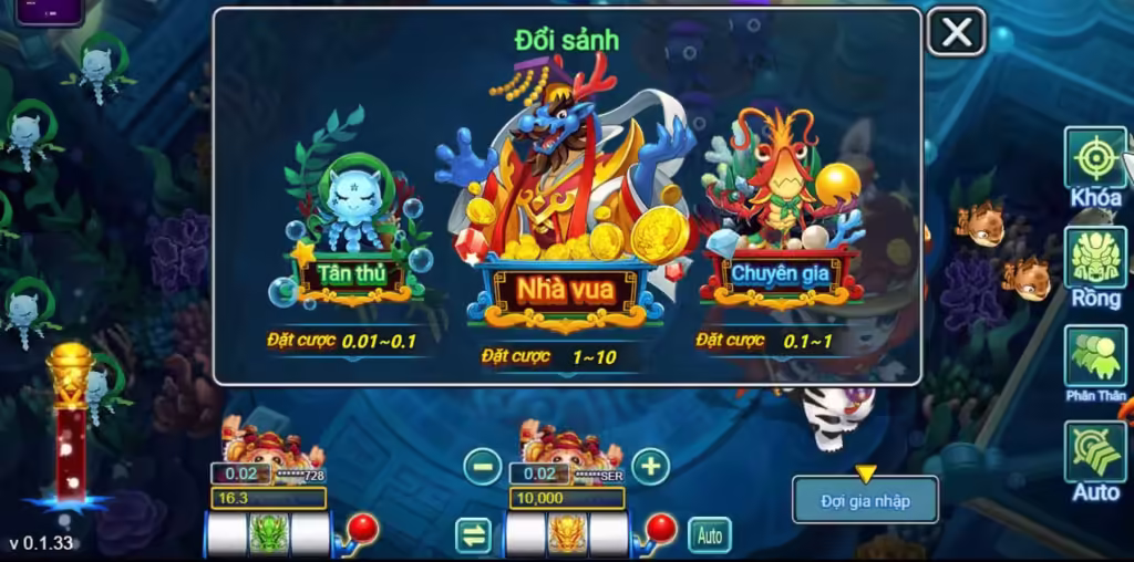 3 Sảnh chơi chúa rồng thả cá cho bạn lựa chọn