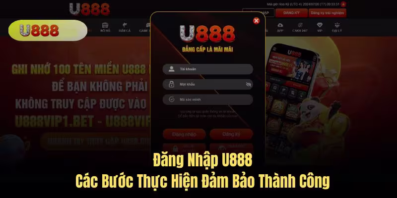 hướng dẫn đăng nhập U888 qua website